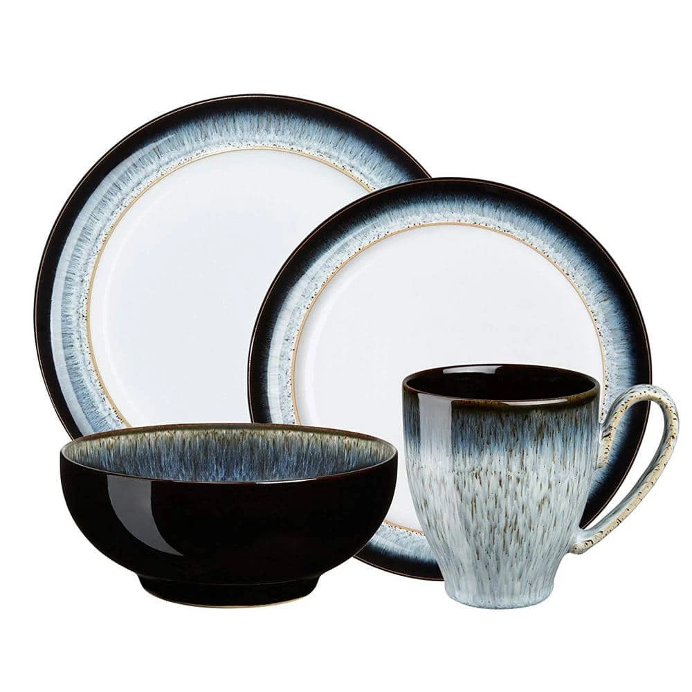 Buy ๐ Halo 4-Piece Contemporary Blue Clay Dinnerware Set (Service for 1) by Denby ๐