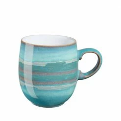 Promo 🥰 Azure 13.52 oz. Turquoise Stoneware Coast Large Coffee Mug by Denby ❤️