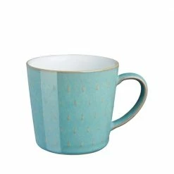Cheap 🧨 Azure 13.52 oz. Turquoise Stoneware Cascade Coffee Mug by Denby 🧨