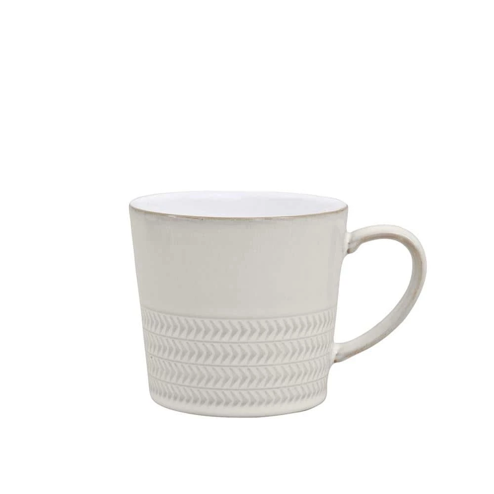Best Pirce โ Natural Canvas 10 oz. White Stoneware Textured Large Mug by Denby ๐