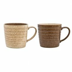 Coupon ❤️ Studio Craft 13.5 oz. Brown Stoneware Ridged Mug (Set of 2) by Denby ✔️