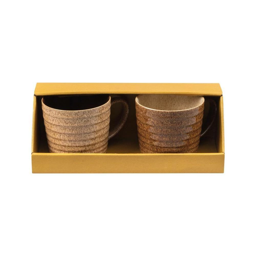 Coupon โค๏ธ Studio Craft 13.5 oz. Brown Stoneware Ridged Mug (Set of 2) by Denby โ๏ธ - Image 2