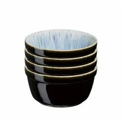Hot Sale ✔️ Halo Stoneware 4-Piece Black Round Ramekin Bowl by Denby 💯