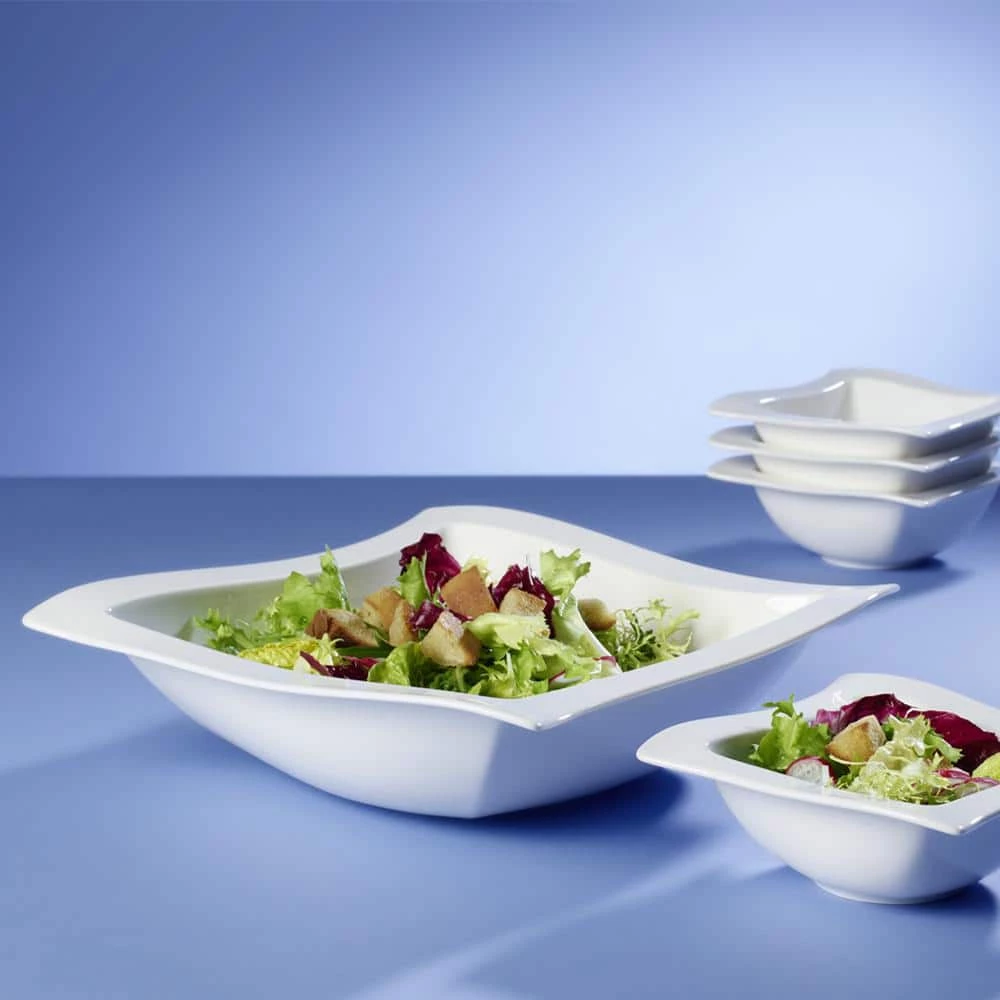 Coupon 😉 New Wave White Porcelain 13 in. Square Salad Bowl by Villeroy & Boch 🥰 - Image 3