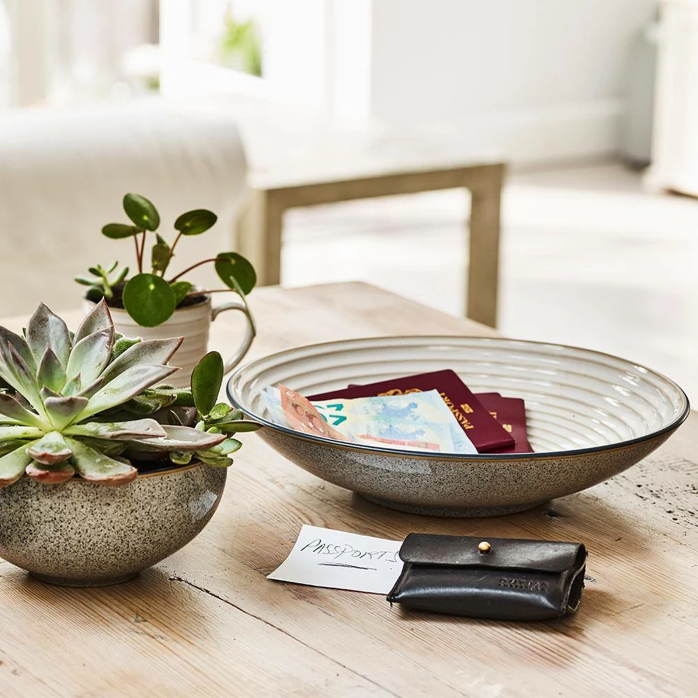 Deals ๐ Studio Grey White Stoneware 84.53 fl. oz. Large Ridged Bowl by Denby ๐ - Image 3