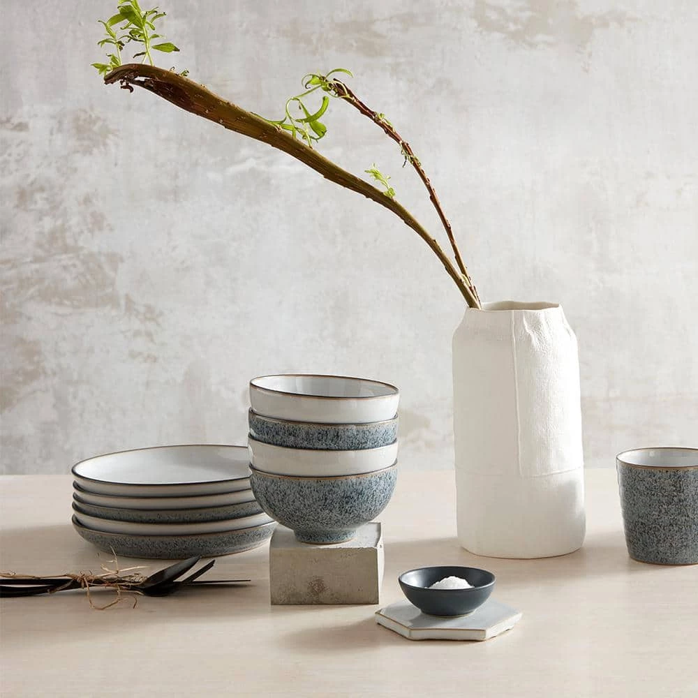 Outlet ๐ Studio Grey/White Medium Coupe Plate (Set of 4) by Denby ๐งจ - Image 3