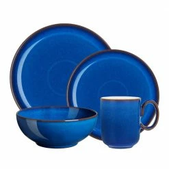 Budget ๐ 4-Piece Imperial Blue Coupe Dinnerware Set by Denby ๐