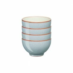 Brand new 🎁 Heritage Terrace Stoneware 10 fl. oz. Light Blue Small Bowls (Set of 4) by Denby ✔️
