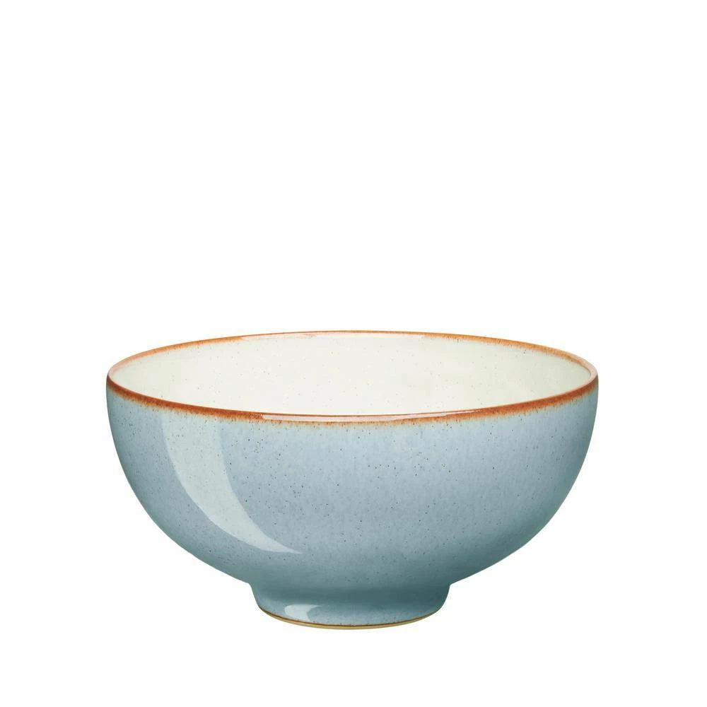 New โ Heritage Terrace Stoneware 16.23 fl. oz. Light Blue Rice Serving Bowls (Set of 4) by Denby โญ - Image 3