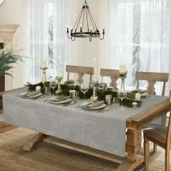 Flash Sale 🎁 La Classica 70 in. W x 126 in. L Fabric Tablecloth in Gray/Silver by Villeroy & Boch ✔️