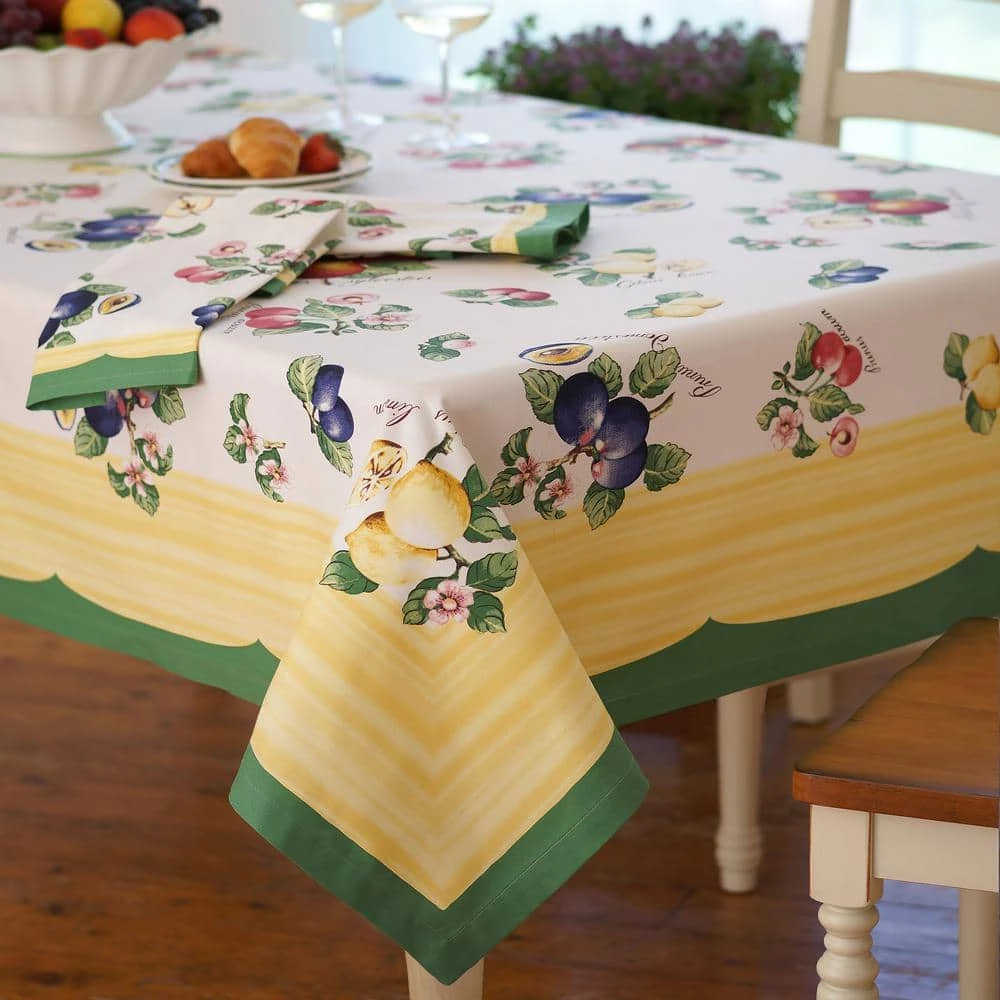 New 🛒 French Garden 68 in. W x 96 in. L Fabric Tablecloth in Multi-Color by Villeroy & Boch 😍 - Image 2