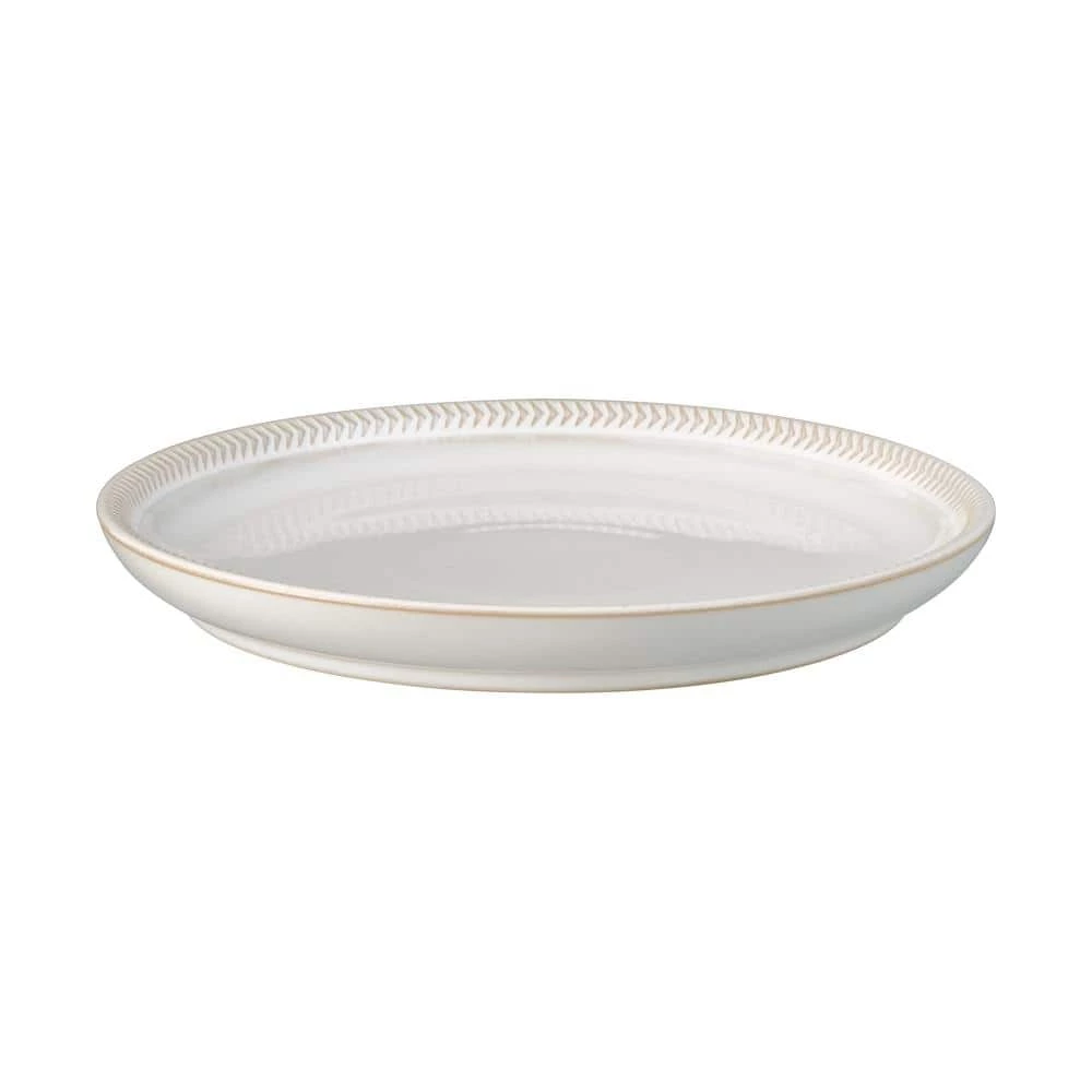 Cheapest ⭐ Natural Canvas Off-White Textured Coupe Medium Plate (Set of 4) by Denby 🎉 - Image 2