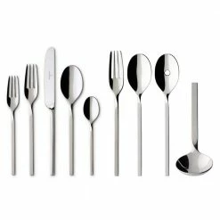 Coupon 🎁 New Wave 64-Piece Stainless Steel Flatware Service for 12 by Villeroy & Boch ✨