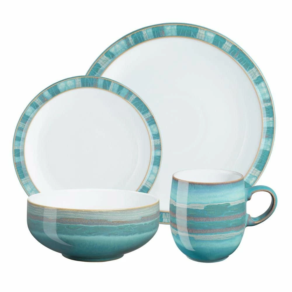 Top 10 🔥 Azure Coast 4-Piece Turquoise Dinnerware Set by Denby 🔔