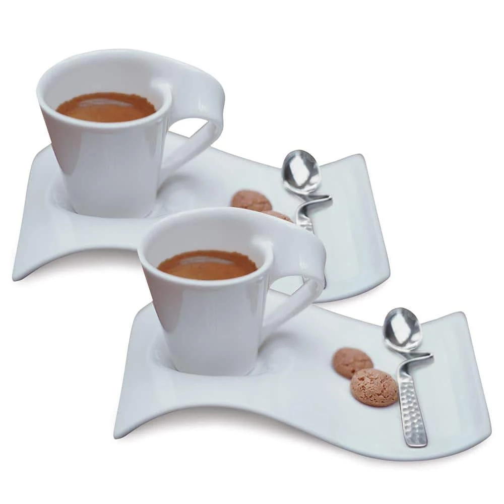 Wholesale โจ New Wave Caffe White 2.5 oz. Espresso for 2 (6-Piece Set) by Villeroy & Boch ๐