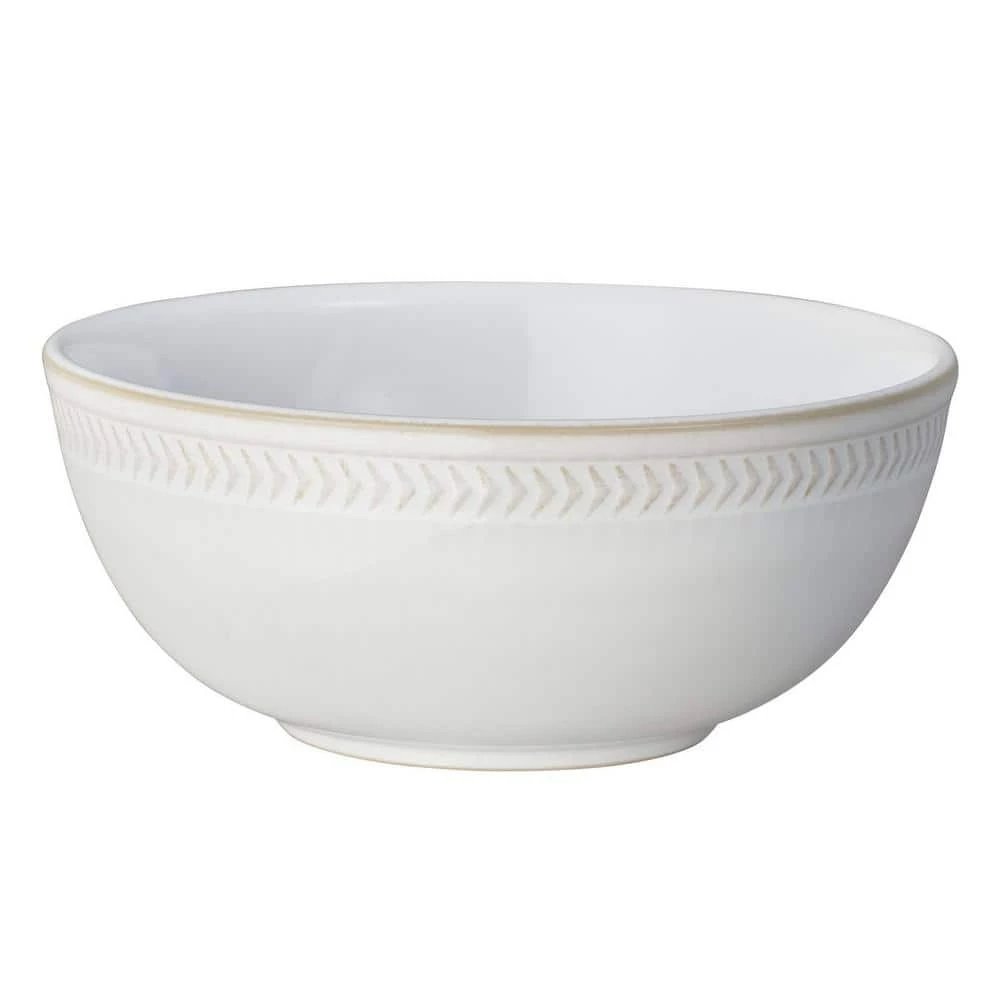 Promo โ๏ธ Natural Canvas White Chevron Cereal Bowl by Denby ๐