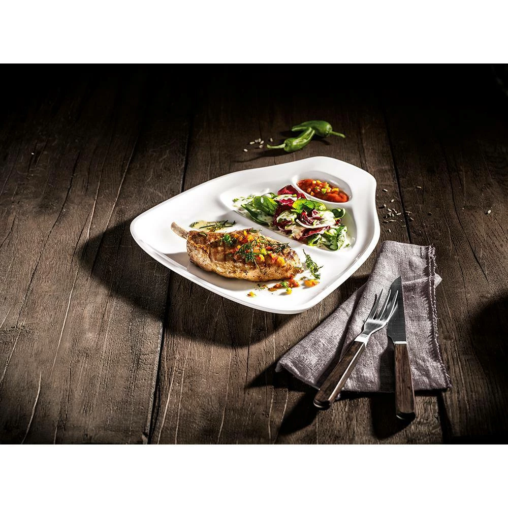 Best Sale ๐ BBQ Passion 2-Piece Casual White Porcelain Steak Plates (Service for 2) by Villeroy & Boch ๐ - Image 2